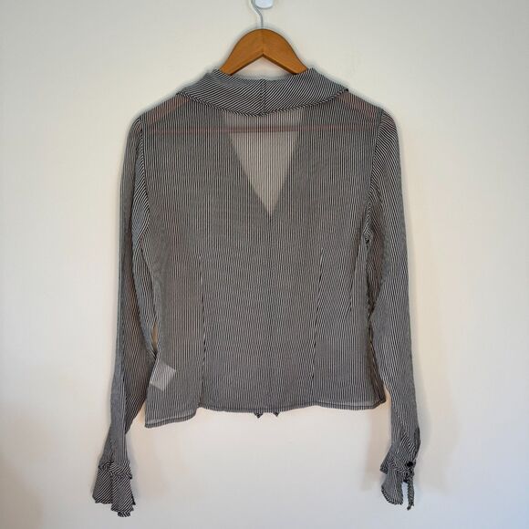 Féraud Club Women's Striped Black White Blouse Size 8 - Picture 5 of 6